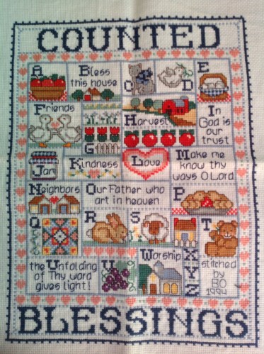 Count your blessings cross stitch
