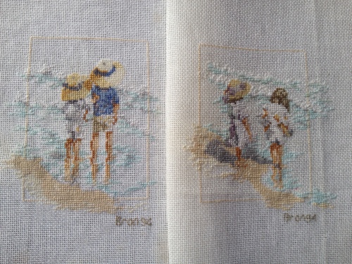 cross stitch at the beach