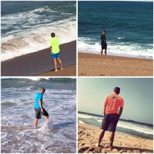 Comrades runner in the ocean